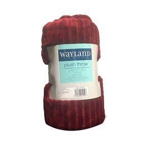 Wayland Square Plush Throw Blanket Red with Lines 50" X 60"